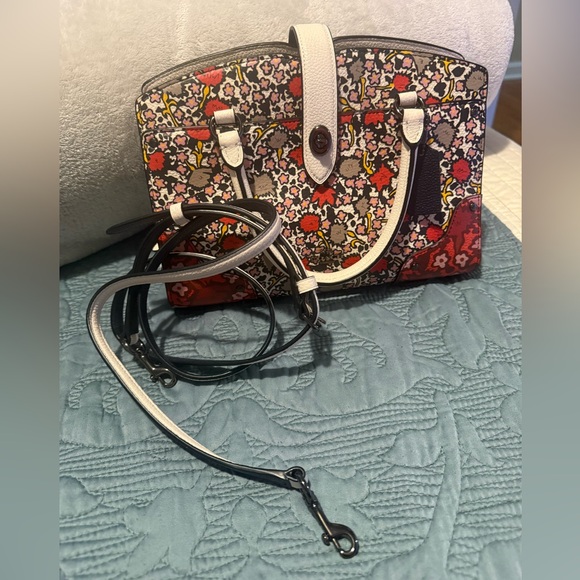 Coach Mercer 24 Yankee Floral Satchel - Picture 7 of 11